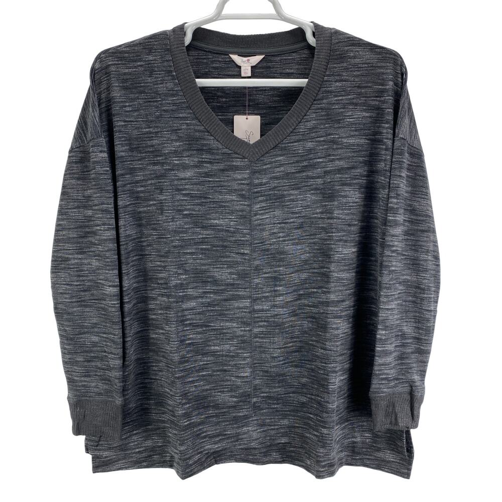 Secret Treasures Gray Polyester Spandex Rayon Long Sleeve Womens 12-14 L/G Shirt